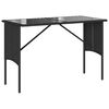 vidaXL 3 Piece Garden Dining Set with Cushions Black Poly Rattan