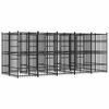 vidaXL Outdoor Dog Kennel Steel 9.22 m&sup2;