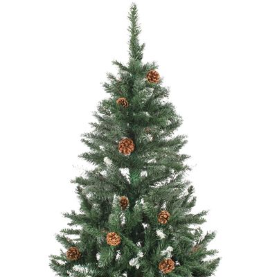 vidaXL Artificial Christmas Tree with Pine Cones and White Glitter 150 cm