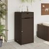 vidaXL Garden Storage Cabinet Brown 55x55x111 cm Poly Rattan