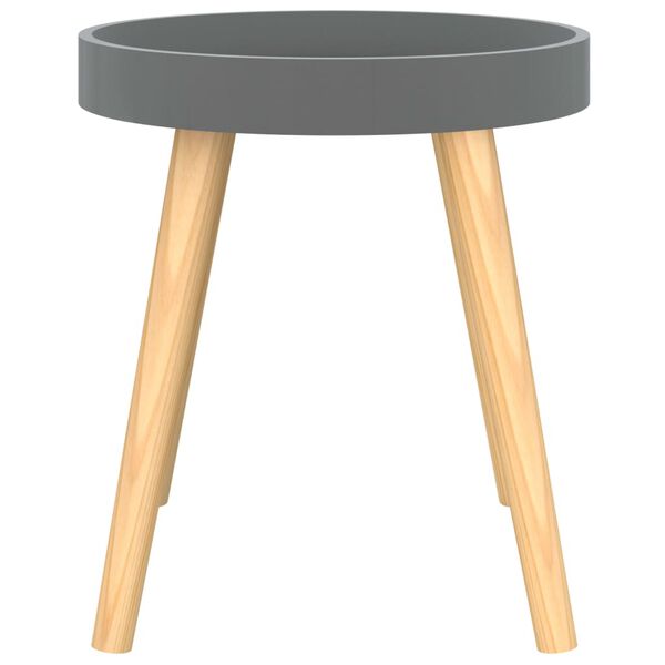 vidaXL Side Table Grey 38x38x40 cm Engineered Wood&Solid Wood Pine