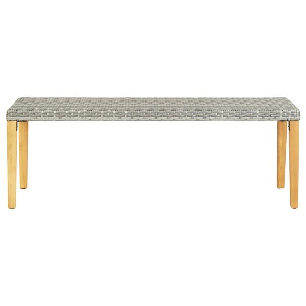 vidaXL Garden Bench 80 cm Poly Rattan Grey