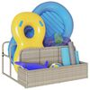 vidaXL Poolside Float Storage Light Grey 110x100x57 cm Poly Rattan