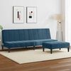 vidaXL 2-Seater Sofa Bed with Footstool Dark Green Velvet