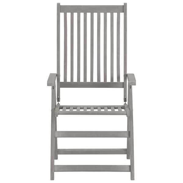 vidaXL 7 Piece Garden Dining Set Solid Acacia Wood Grey