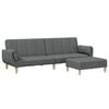 vidaXL 2-Seater Sofa Bed with Footstool Dark Grey Fabric