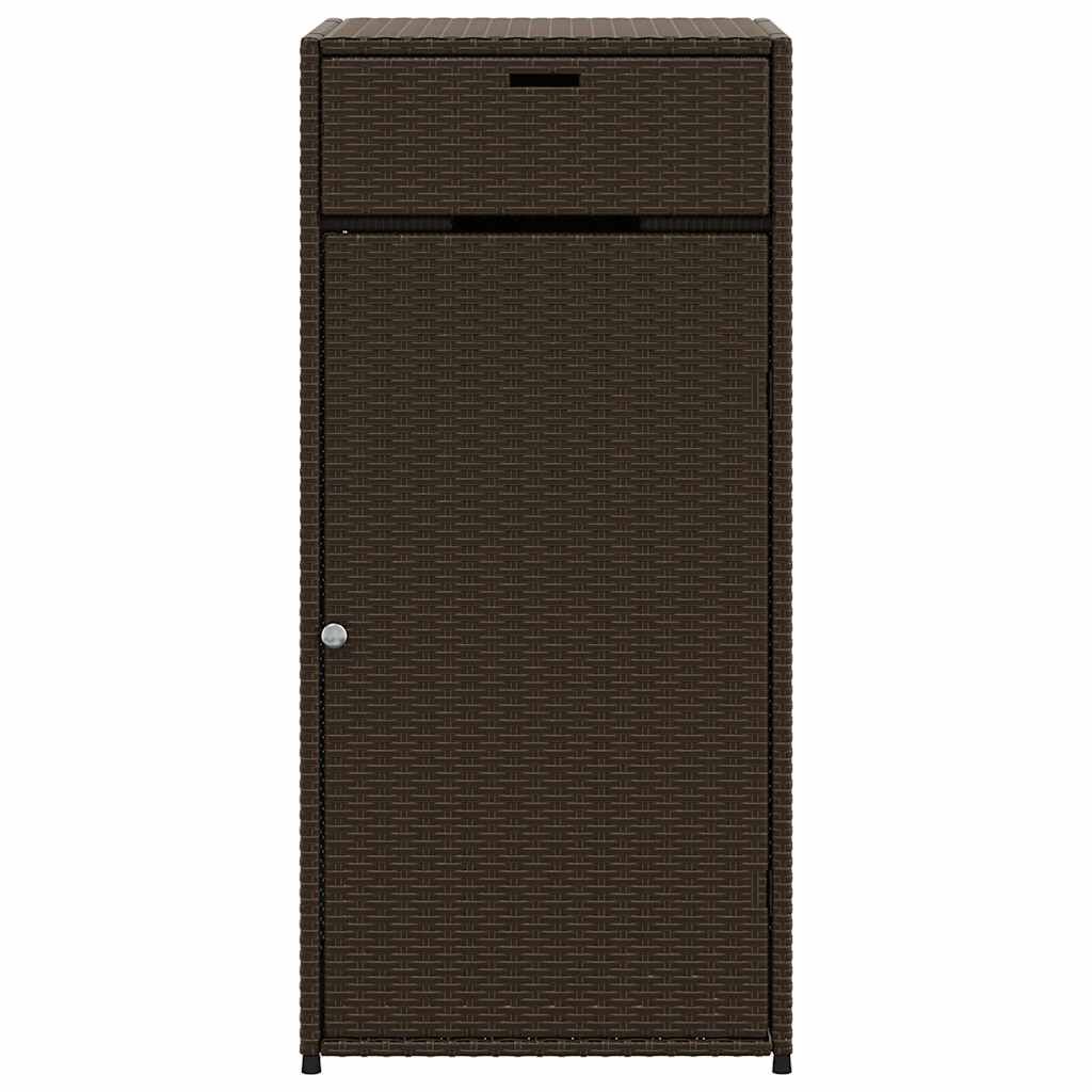 vidaXL Garden Storage Cabinet Brown 55x55x111 cm Poly Rattan