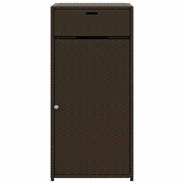 vidaXL Garden Storage Cabinet Brown 55x55x111 cm Poly Rattan