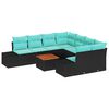 vidaXL Garden Sofa Set 9 pcs Black and turquoise