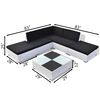 vidaXL 6 Piece Garden Lounge Set with Cushions Poly Rattan White
