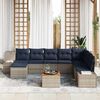 vidaXL Garden Sofa Set with Cushion 9 pcs Grey Poly Rattan
