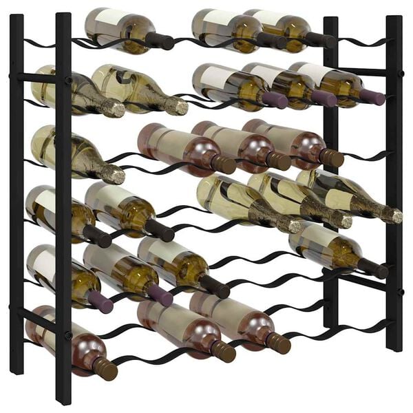 vidaXL Wine Rack for 36 Bottles Black Iron