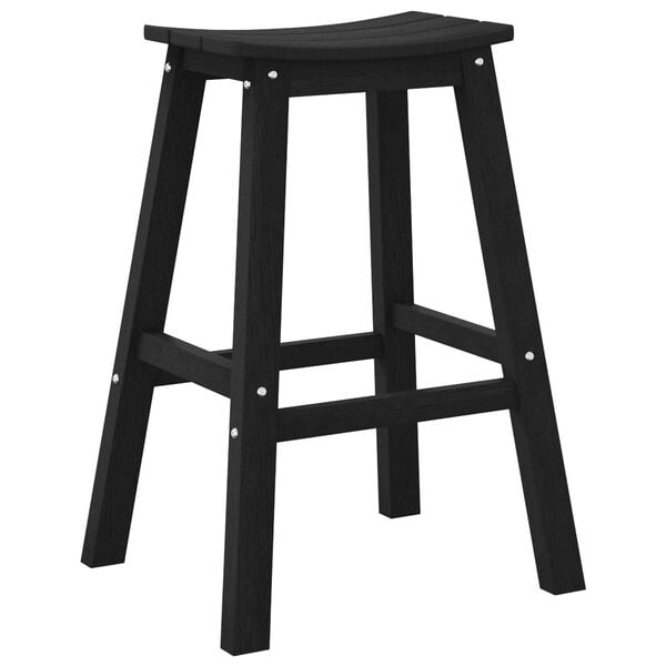 vidaXL Bar Stool 2 pcs Black 52 x 43 x 73.5cm Plastic
