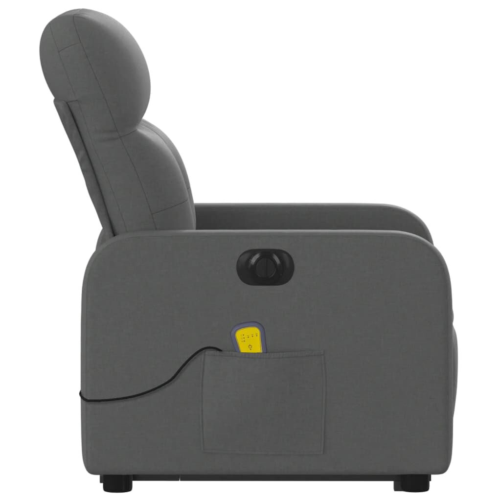 vidaXL Electric Stand up Massage Recliner Chair Dark Grey Fabric