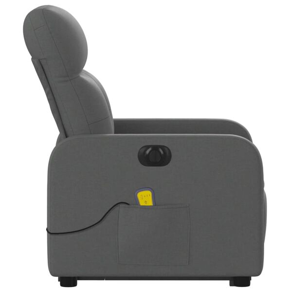 vidaXL Electric Stand up Massage Recliner Chair Dark Grey Fabric