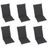 vidaXL Folding Garden Chairs 6 pcs with Cushions Solid Acacia Wood