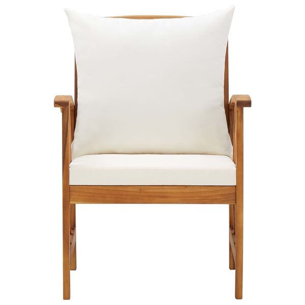 vidaXL Garden Chairs with Cushions 2 pcs Solid Acacia Wood