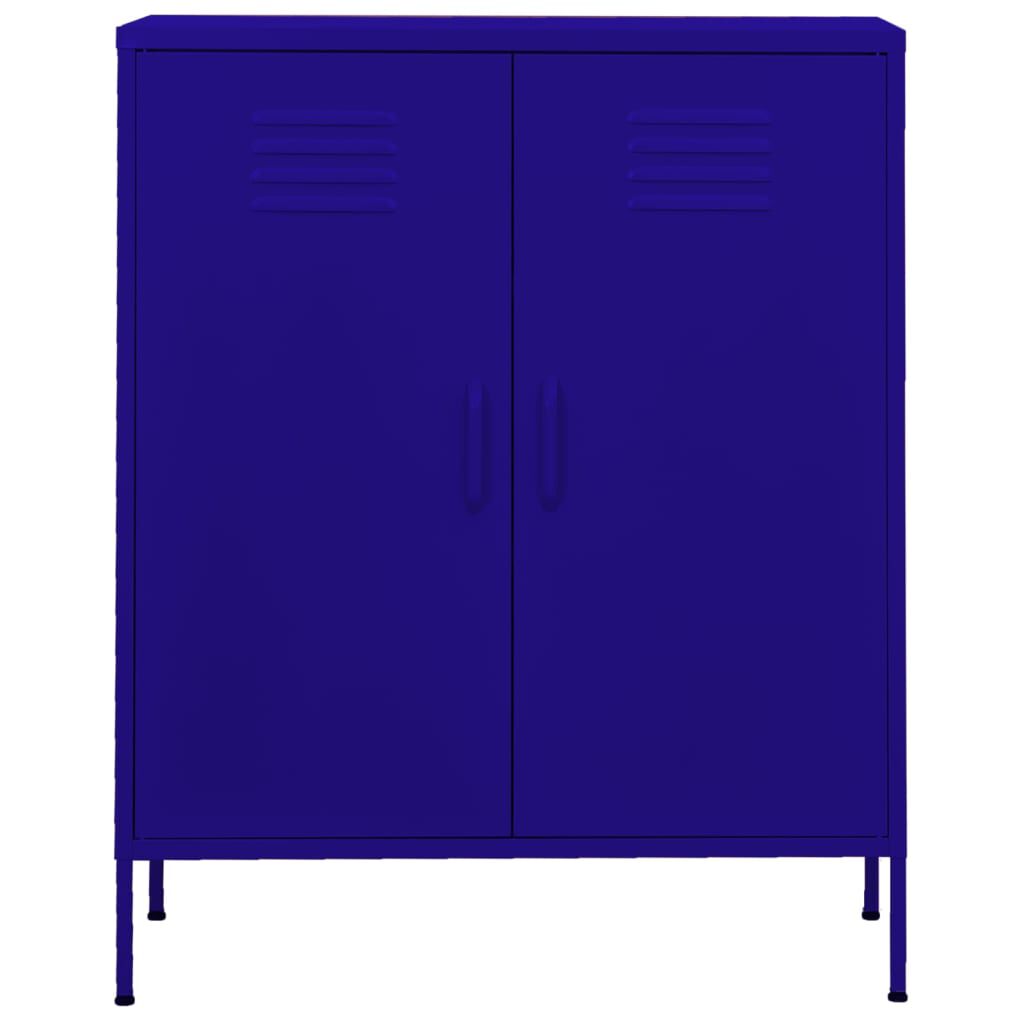vidaXL Storage Cabinet Navy Blue 80x35x101.5 cm Steel