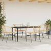 vidaXL 5 Piece Garden Dining Set Brown Poly Rattan Glass