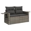 vidaXL 5 Piece Garden Sofa Set with Cushions Grey Poly Rattan