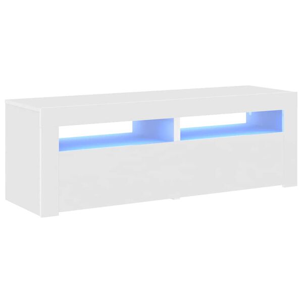vidaXL TV Cabinet with LED Lights White 120x35x40 cm