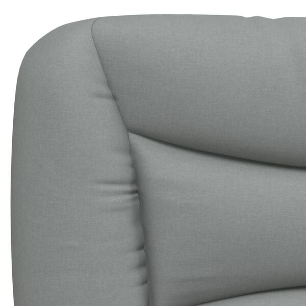 vidaXL Bed Frame without Mattress "Hvar" Light Grey 137x190 cm Fabric