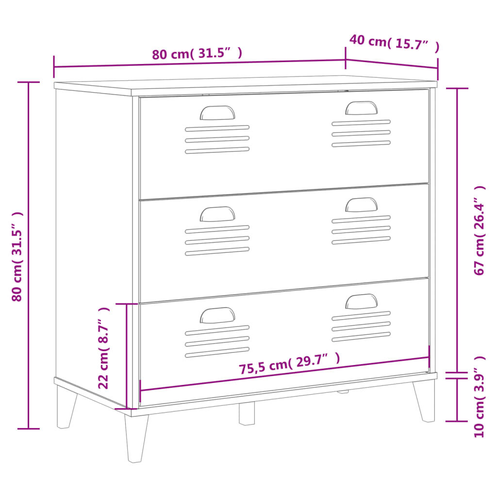 vidaXL Drawer Cabinet VIKEN Anthracite Grey Engineered Wood