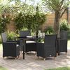 vidaXL Garden Dining Set 5 pcs Black Poly Rattan