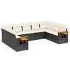 vidaXL 9 Piece Garden Sofa Set with Cushions Black Poly Rattan