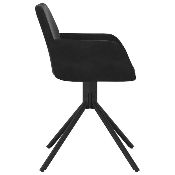 vidaXL Swivel Dining Chairs 2 pcs Black Velvet