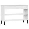 vidaXL Console Cabinet with Metal Legs White Solid Wood Pine OSLO
