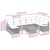 vidaXL Garden Sofa Set with Cushion 9 pcs Grey Poly Rattan