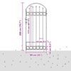 vidaXL Fence Post with Lock Grey 200 x 88 x 14 cm Steel
