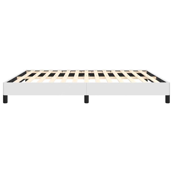 vidaXL Bed Frame without Mattress White 152x203 cm Queen Faux Leather