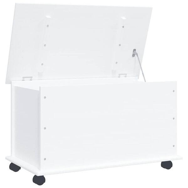vidaXL Storage Chest with Wheels ALTA White 73x39.5x43 cm Solid Wood Pine