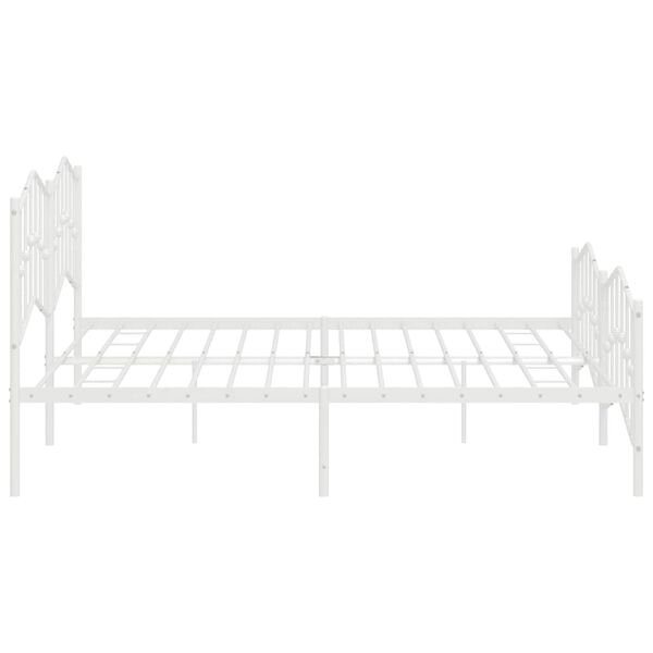 vidaXL Metal Bed Frame without Mattress with Footboard White 193x203cm