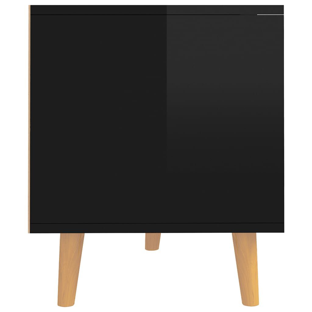 vidaXL TV Cabinet High Gloss Black 90x40x48.5 cm Engineered Wood