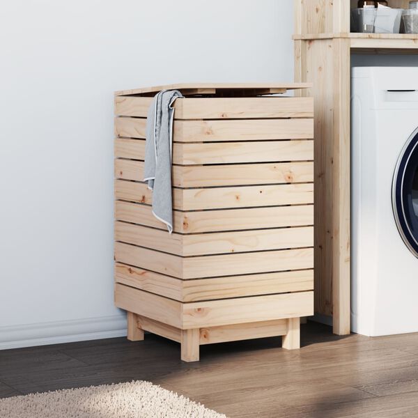 vidaXL Laundry Basket 44x44x76 cm Solid Wood Pine