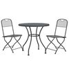 vidaXL 3 Piece Garden Dining Set Expanded Metal Mesh Anthracite