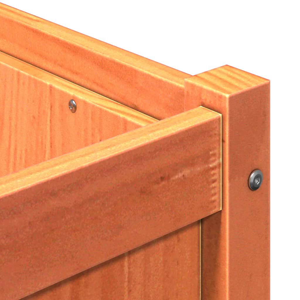 vidaXL Garden Planter Wax Brown 180x50x50 cm Solid Wood Pine