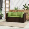 vidaXL Garden Corner Sofas with Cushions 2 pcs Brown Poly Rattan