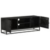 vidaXL TV Cabinet Black 110x30x40 cm Solid Wood Mango and Iron