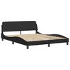 vidaXL Bed Frame without Mattress "Hvar" Black 152x203 cm Queen Faux Leather