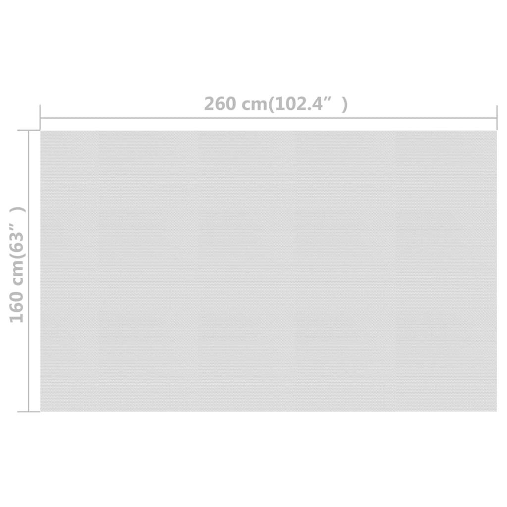 vidaXL Floating PE Solar Pool Film 260x160 cm Grey