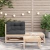 vidaXL Garden Sofa Corner with Cushions and Footstool