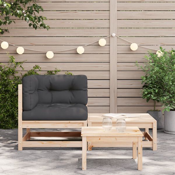 vidaXL Garden Sofa Corner with Cushions and Footstool