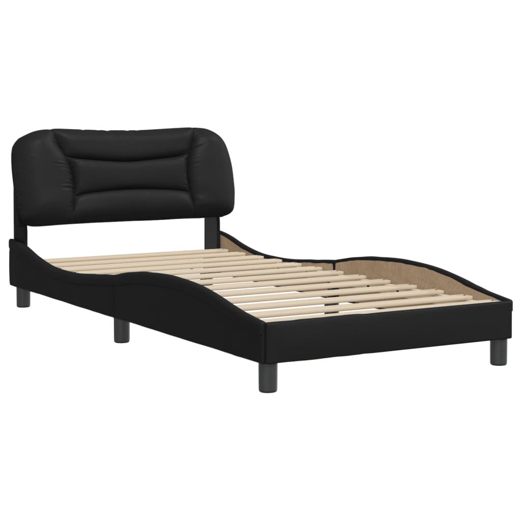 vidaXL Bed Frame without Mattress Black 100x190 cm Faux Leather