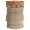 vidaXL Garden Side Tables 2 pcs with Wooden Top Beige Poly Rattan