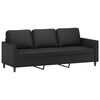 vidaXL 3 Piece Sofa Set with Cushions Black Faux Leather