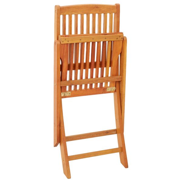 vidaXL Folding Garden Chairs 2 pcs Solid Eucalyptus Wood